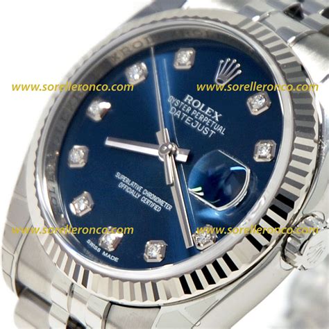 quadrante x rolex datejust 116234 blu fosforescenti usato|rolex datejust 36 price.